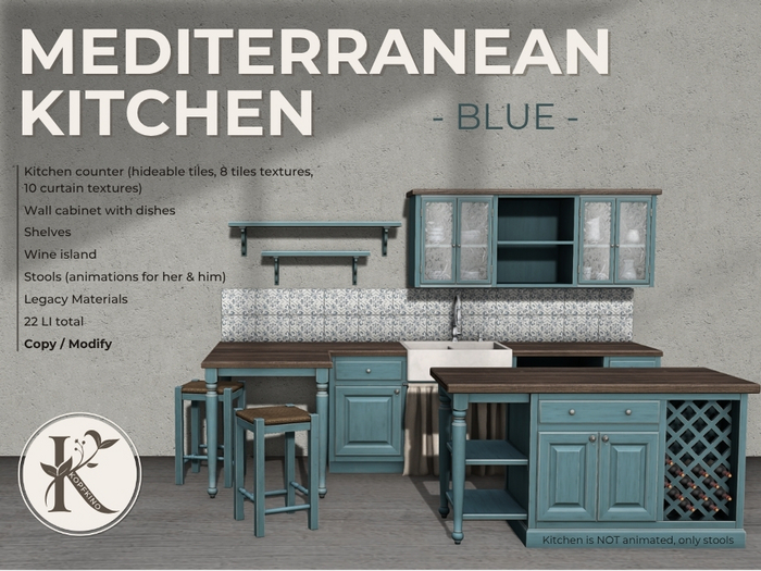 KOPFKINO - Mediterranean Kitchen Set Blue
