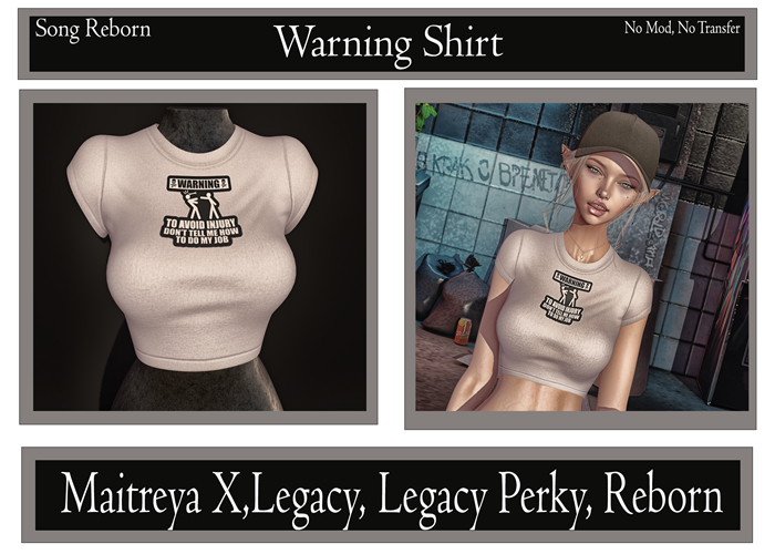 *~Song Reborn~* Warning Shirt- F Set