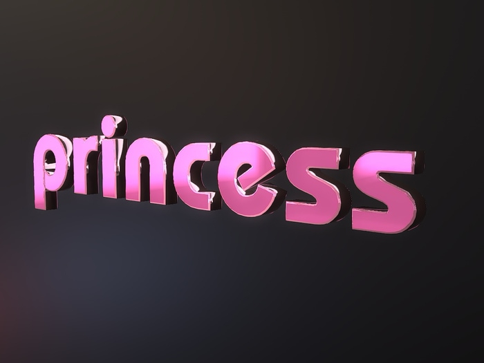 PBR Sign saying princess
