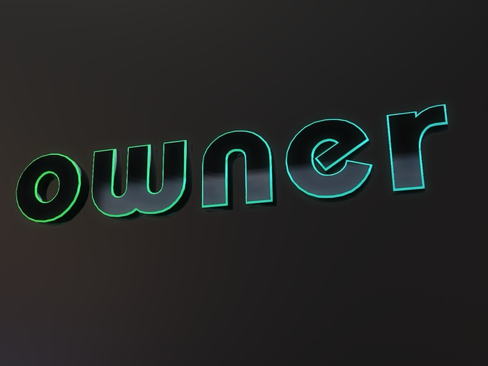 PBR Sign saying owner