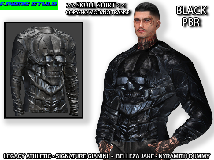 ~Skull Shirt BLACK~ F.PIERS STYLE