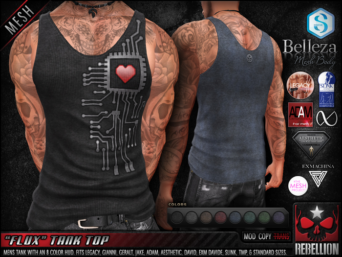 = REBELLION = "FLUX" TANK TOP - DEMO