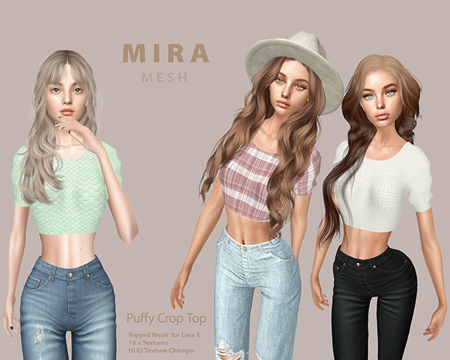 M I R A Mesh - Puffy Crop Top