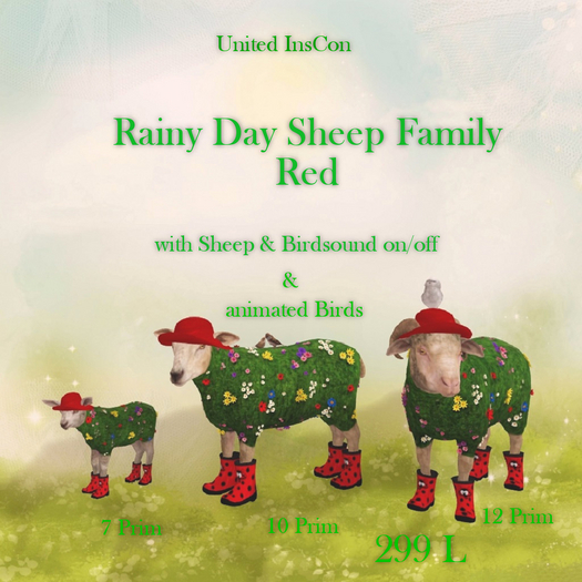 *UI* Rainy Day Sheep Family Red v