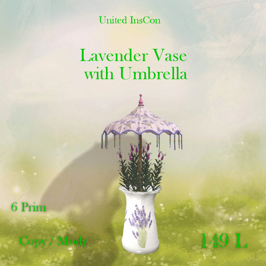 *UI* Lavender Vase with Umbrella v