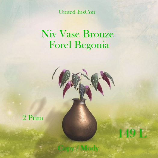 *UI* Niv Vase Bronze Forel Begonia v