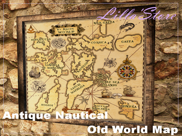 Antique Nautical_Old World Map *Lilla'Store*