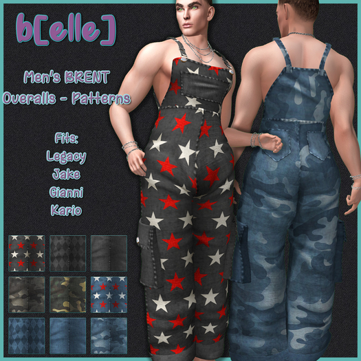 b[ELLE] Men's Brent Overalls Patterns (UP)