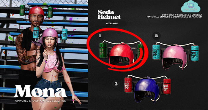 MONA - Soda Helmet - Red (Unpack)