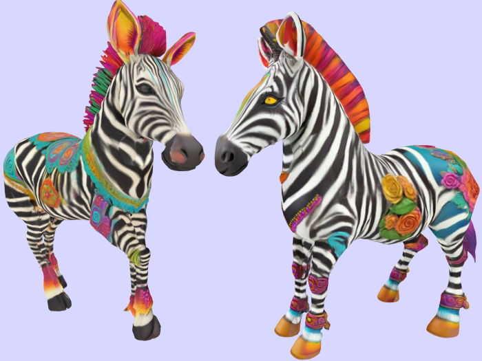 Set of 2 Boho Zebra FULL PERM