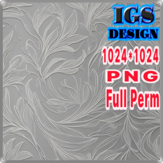 Full Perm Texture - Silver Tile With Floral Engraving