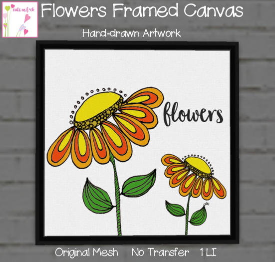 ::cute as f*ck:: Canvas Frame - Flowers