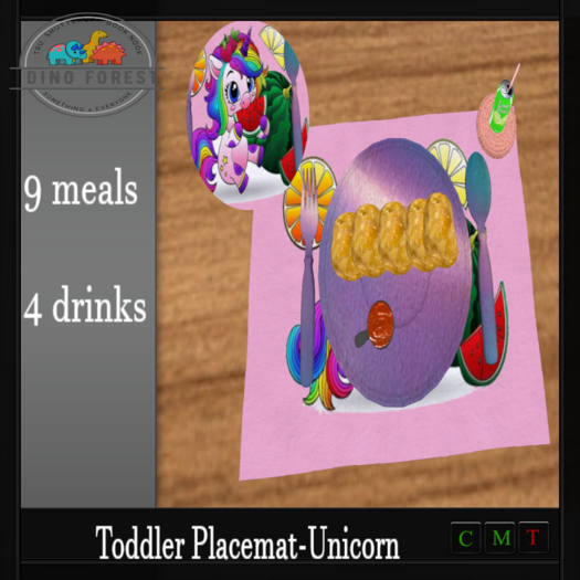 Dino Forest-Unicorn Placemat unpacker