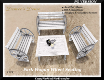 ::::Desiree's Desire:::: Park Wagon Wheel Seating Set