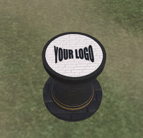 Customizable Mesh Pedestal – Replaceable Logo Texture