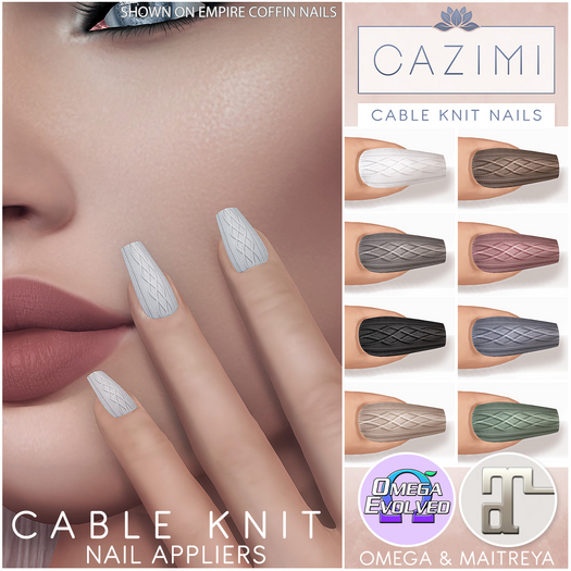 CAZIMI: Cable Knit Nail Appliers