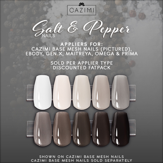 :CAZIMI: Salt & Pepper Nails - FATPACK