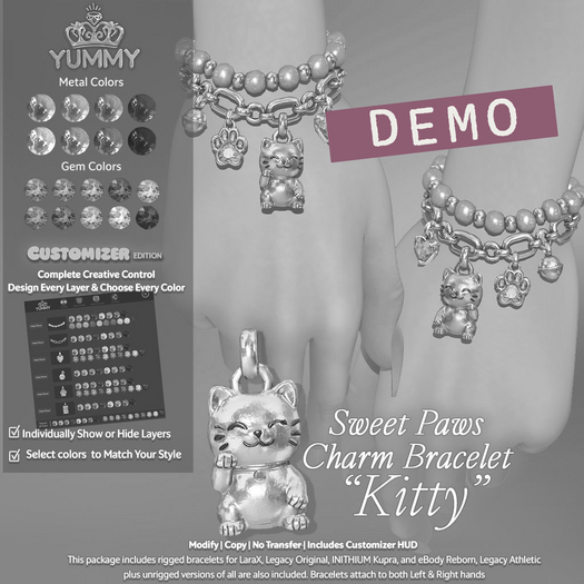 (Yummy) Sweet Paws Charm Bracelet Kitty DEMO