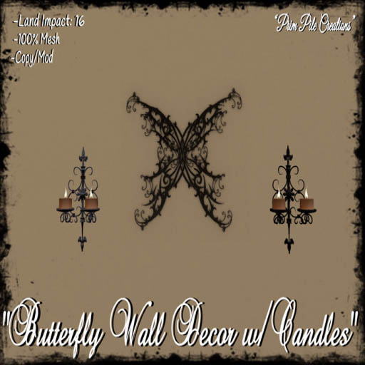 ~PPC~ Butterfly Wall Decor w/Candles