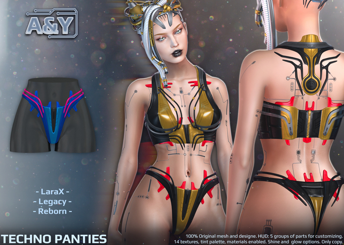 A&Y Techno Panties - Blue