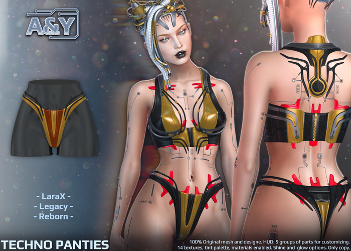 A&Y Techno Panties - Gold