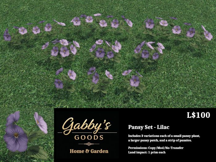 Lilac Pansy Set