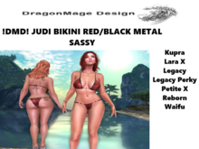 !DMD! JUDI BIKINI RED/BLACK METAL SASSY