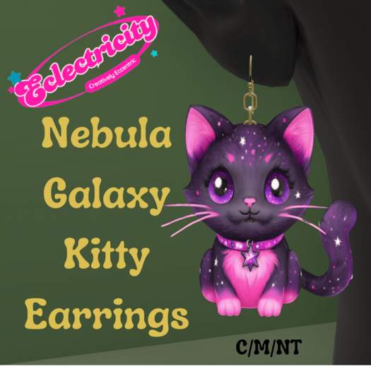 Nebula Galaxy Kitty Earrings - Add to Unpack