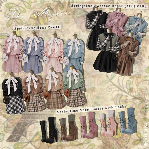 *The Mystic*Springtime Short Boots with Socks (Blue)