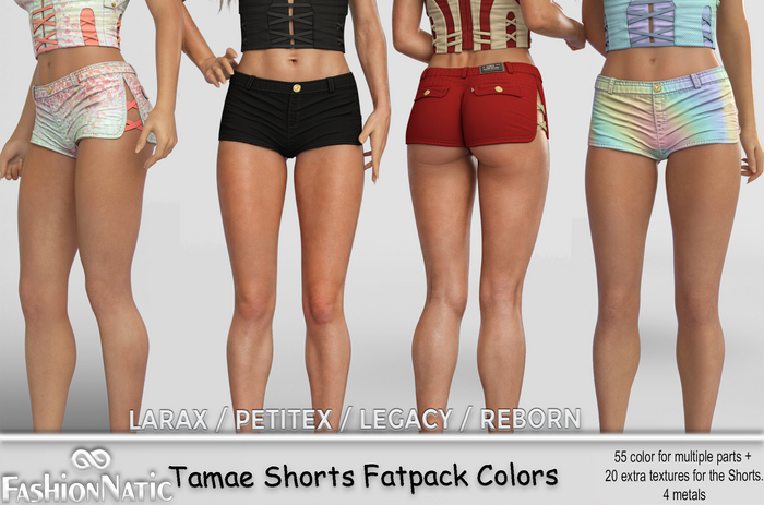 Shorts Tamae Fatpack Colors - Reborn, Waifu, Legacy, LaraX, PetiteX FashionNatic