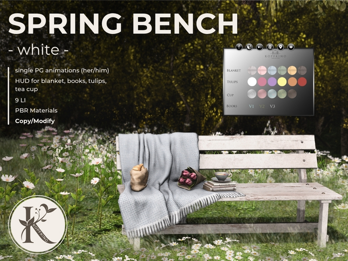 KOPFKINO - Spring Bench - White