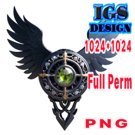 Full Perm Texture - Amulet Of Hermes With Wings, PNG