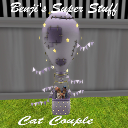 Hot Air Balloon Cat Couple