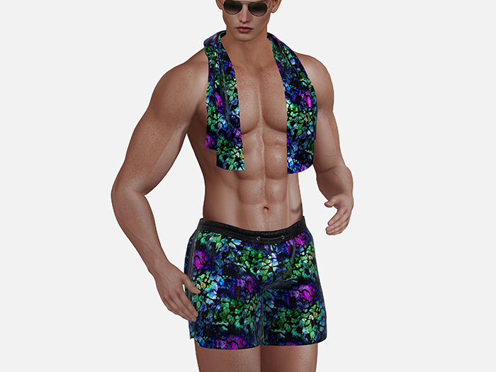 TwoSided Shorts and towel Luke speckled