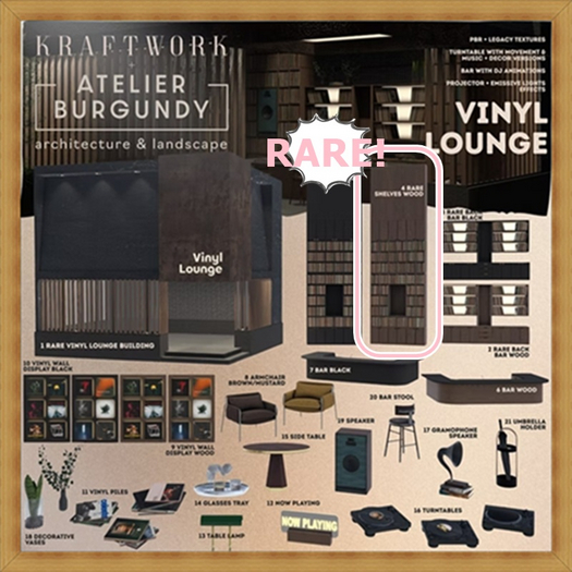 4 ABKW Vinyl Lounge . Shelves Wood RARE