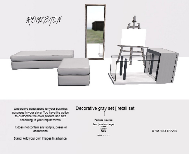 ROMIBHEN - Decorative gray set [ retail set ]