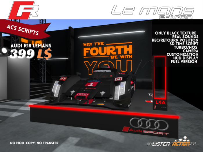 Audi E-tron R18 Lemans Black