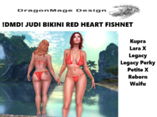 !DMD! JUDI BIKINI RED HEART FISHNET