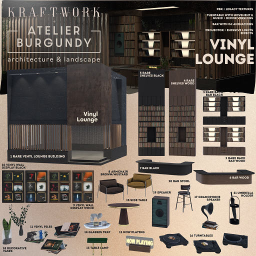 10 ABKW Vinyl Lounge . Vinyl Wall Display Black