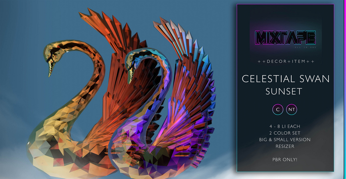 MIXTAPE Decor - celestial swan - sunset set 