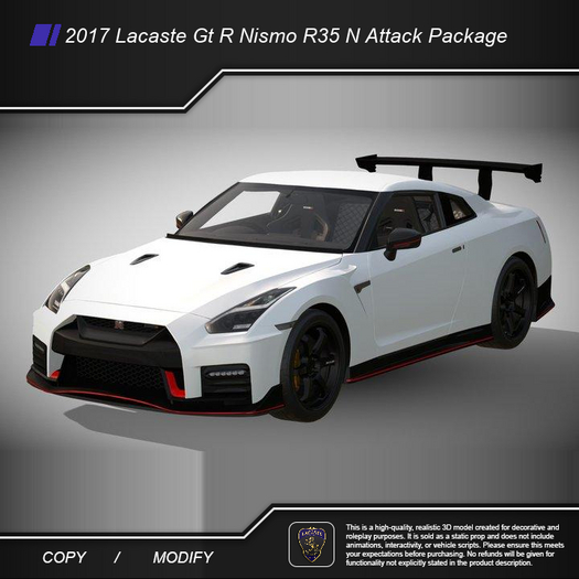 2017 Lacaste Gt R Nismo R35 N Attack Package