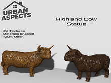 [UA] - Highland Cow Statue - Brown