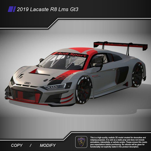 2019 Lacaste R8 Lms Gt3