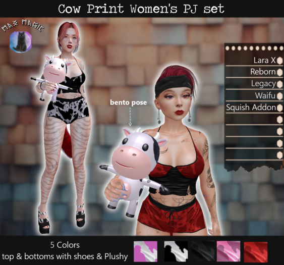 ::MM:: Cow print women's PJs - with HUDS