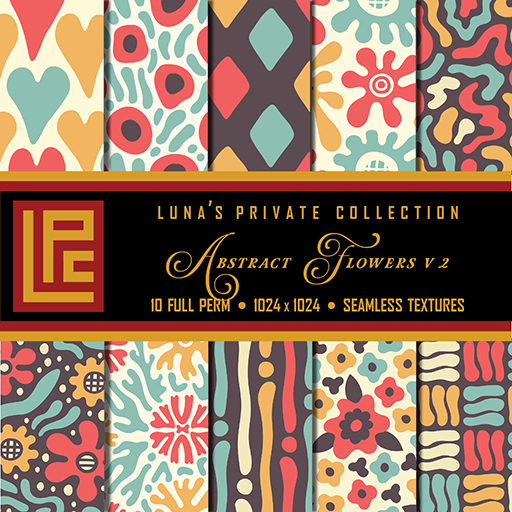 LPC Abstract Flowers v2 Full Perm Seamless Textures