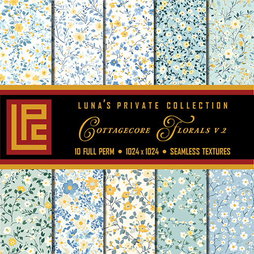 LPC Cottagcore Florals v2 Full Perm Seamless Texture