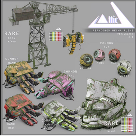 -ATTIC- Abandoned Mecha Ruins Hand Red