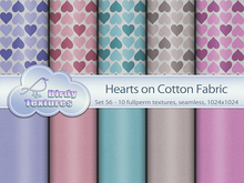 Birdy Textures - [Set 56] - HEARTS on cotton fabric