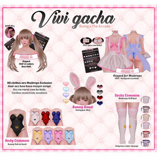 {Buing} Vivi gacha. Bunny Band. WhiteBlue [unrig]