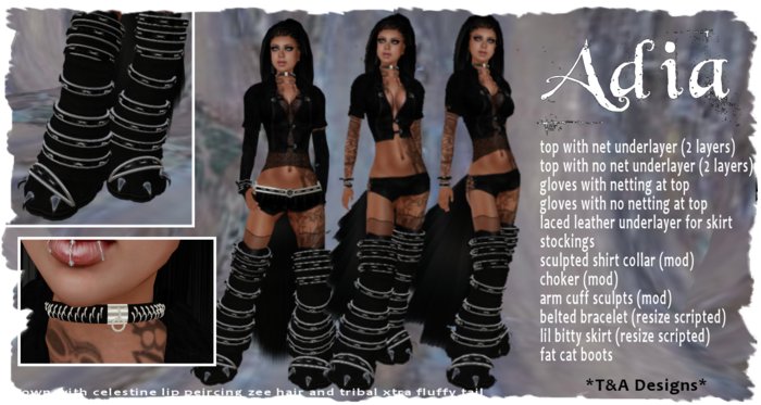 *T&A Designs* Adia outfit accessories and fat cat boots  *TD*